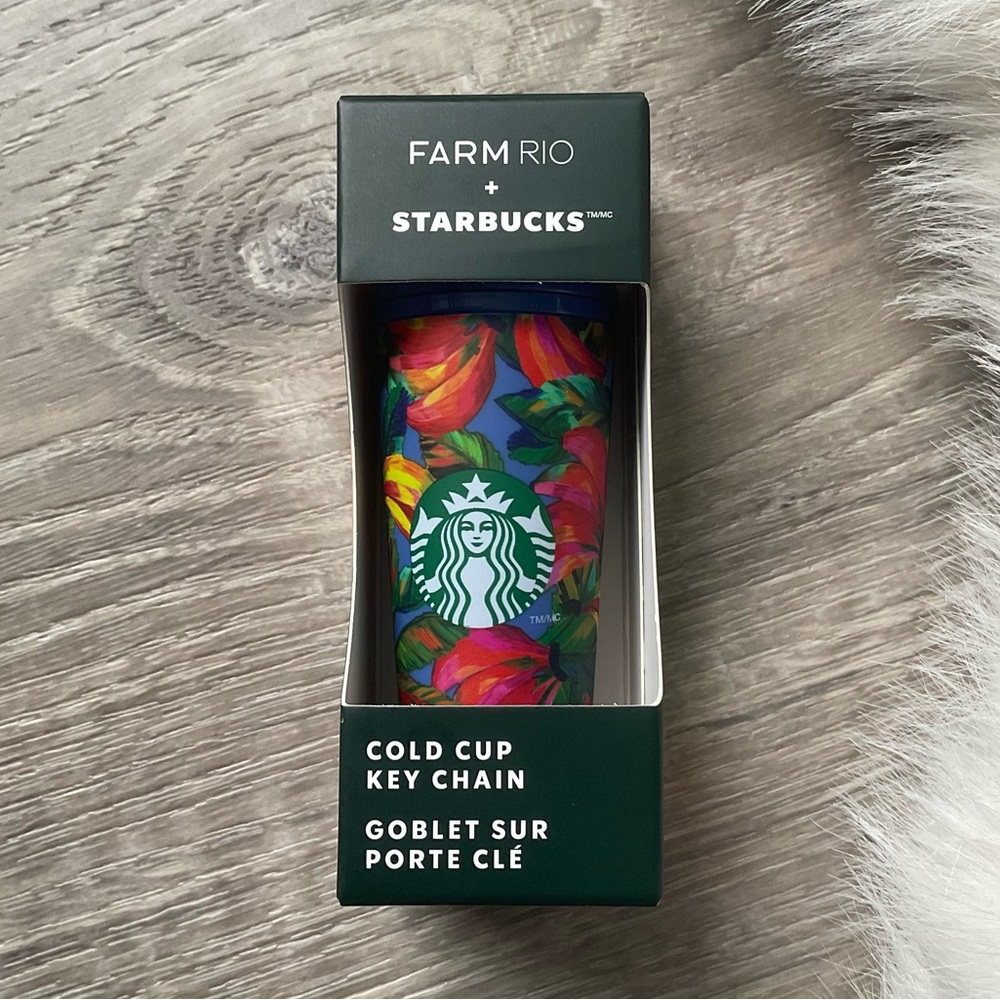 ❤️🍌💙FARM Rio + Starbucks Cold Cup Keychain Banana Mix * Limited Edition *